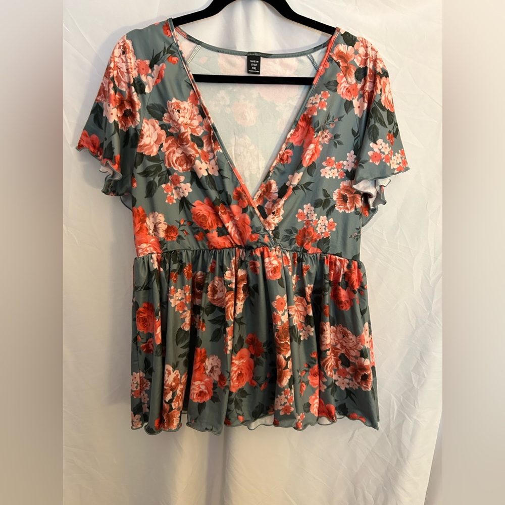 Shein floral blouse